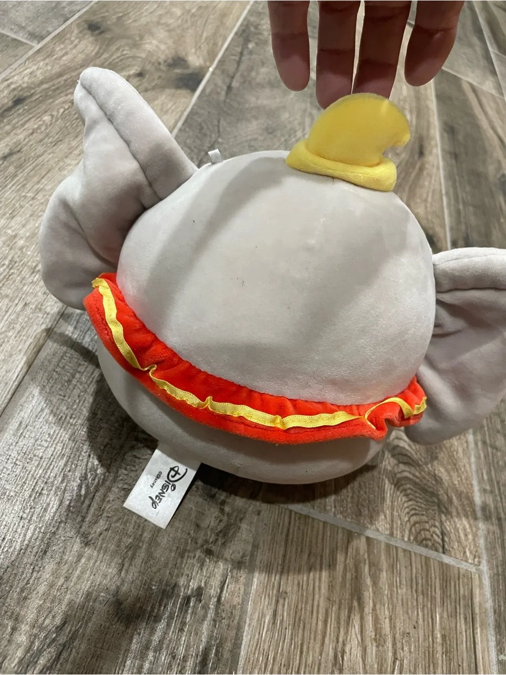 Squishmallows Disney Dumbo Plush with Peach Ears and Yellow Hat